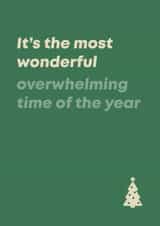 Funny Christmas Card - For Introverts - The Most Wonderful Overwhelming Time created by Bev O'Connor || @oconnordesign