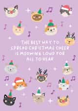 Singing Cats Christmas Card | Funny Christmas Card for Cat Lovers created by Xoxo Designs by Ruth 