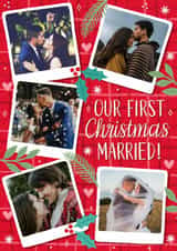 Personalised Christmas Photo Card created by Alice Griffiths Illustration - Classic Christmas Card - Our First Christmas Married