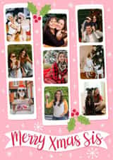 Personalised Christmas Photo Card created by Alice Griffiths Illustration - Classic Christmas Card - For Sister - Photo Booth Strips