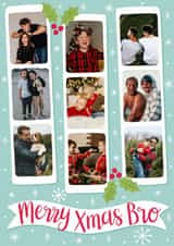 Personalised Christmas Photo Card created by Alice Griffiths Illustration - Classic Christmas Card - For Brother - Photo Booth Strips
