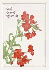 Sympathy card, classic flower design, with message 'With deepest sympathy' created by David Bennett