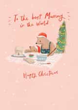 Cute Bears Christmas Card - Best Mummy in the World created by Paperlink and Meraki Greeting Cards
