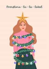 Funny Autism Christmas Card – Neurodivergent Overstimulated Sensory Overload created by Sad Girl Illustration