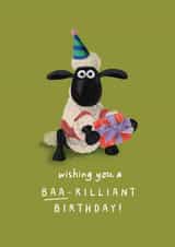 Cute Birthday Card - Wallace and Gromit - Shaun The Sheep - Baa-Rilliant Birthday! created by Wallace & Gromit