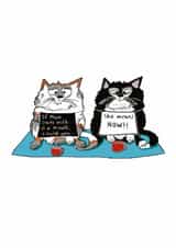 Cute cat card for a cat mum whose cats adore jwr. created by Kathryn Doodle Player