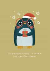 Cute penguin Christmas card - Christmas pun - card for her - girlfriend - friend created by Becky Down