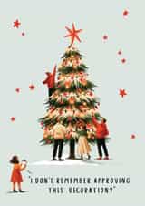 Funny Christmas Tree Decorating Committee Christmas Card created by Amy Florence Design