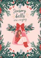 Funny Christmas Card - Sensory Bells Are Ringing - Neurodivergent created by Sad Girl Illustration