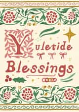 Pretty Christmas Card - Yuletide Blessings - Medieval Style created by URGHH Card Co.