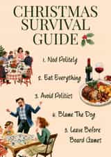 Funny Christmas Card For Family - Christmas Survival Guide created by Ink Icons 