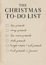 Funny Christmas Card For Friends - The Christmas To-Do List created by Ink Icons 
