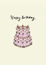 Classic Birthday Card - Cherry Cake - Bows created by Charlotte charlotteroyalart@outlook.com