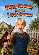 Funny Face Swap Birthday Card - Dennis The Menace - Little Menace created by Pink Peach Cards