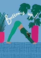 Classic Birthday Card - Yoga - Bottoms Up created by martha and hepsie ltd