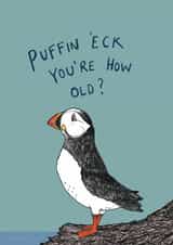 Funny Birthday Card - Puffin - Puffin 'Eck You're How Old? created by martha and hepsie ltd
