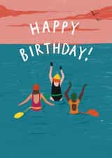 Classic Birthday Card - Sea Swimming created by martha and hepsie ltd