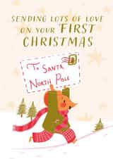 First Christmas - Sentimental Baby's 1st Christmas Card - Cute Letter to Santa created by Kitty Strand