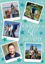 Personalised Birthday Photo Card created by Alice Griffiths Illustration - Classic Birthday Card - 50th - Polaroid Frame