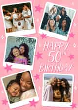 Personalised Birthday Photo Card created by Alice Griffiths Illustration - Classic Birthday Card - 50th - Polaroids