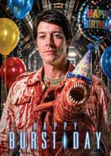 Funny Birthday Card - Alien Happy Burstday created by ShortRound888