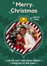 Personalised Christmas Photo Card created by Lemonade Insight - Cute Christmas cut-out decoration photo card - Merry Christmas