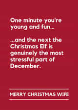 Funny Christmas Card for Wife – Christmas Elf Stress created by Lemonade Insight