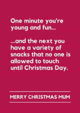 Funny Christmas Card for Mum – Christmas Snacks & Treats created by Lemonade Insight