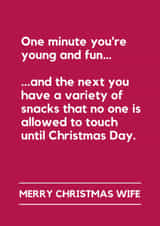 Funny Christmas Card for Wife – Christmas Snacks & Treats created by Lemonade Insight