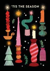 Arty Christmas Card - 'Tis the Season - Candles created by Emily Nash Illustration