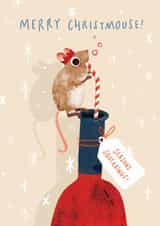 Cute Christmas Card - Seasons Squeakings! - Mouse created by Emily Nash Illustration