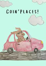 Cute dog congratulations passed exams driving test card - Going places! created by Oopsy Daisy Designs