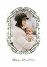 Personalised Christmas Photo Card created by Olivia Raufman Design - Pretty Christmas Card - Leaf Frame