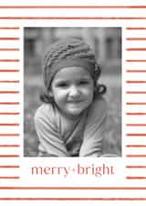 Personalised Christmas Photo Card created by Olivia Raufman Design - Classic Christmas Card - Merry And Bright - Stripes