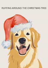 Cute Golden retriever christmas card for dog lovers. created by iAmAnimated