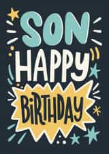 Classic Birthday Card - For Son - Stars created by Happy  Introvert
