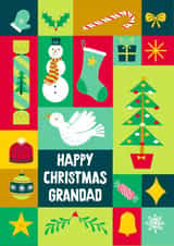 Geometric Pattern Colourful Christmas Card for Grandad created by Hannah Jayne Lewin