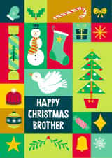 Geometric Pattern Colourful Christmas Card for Brother created by Hannah Jayne Lewin