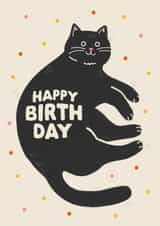 Cute Birthday Card - Black Cat created by Jess Shah