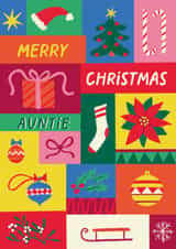 Arty Christmas Card For Aunt - Patchwork Pattern created by Bellollage