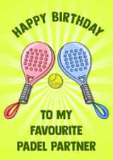 Classic Birthday Card - Favourite Padel Partner created by Poppy & Mabel 