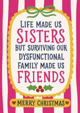 Funny Christmas Card for Sister and Friend - Dysfunctional Family created by The Merry Giraffe
