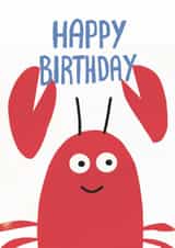 Funny Birthday Card – Party Lobster – Cute Illustrated Birthday Card created by Cozy Calm