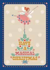 Have a Magical Christmas, pretty folk art style Sugarplum Fairy created by Ally Marie Illustration