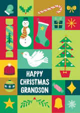 Geometric Pattern Colourful Christmas Card for Grandson created by Hannah Jayne Lewin