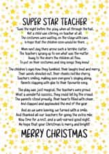 Thoughtful thank you teacher Christmas poem  - Christmas play nativity created by Rosie bees craft box