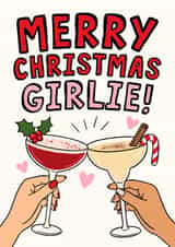 Cute Christmas Card - For Female Friend - Cocktails created by Studio Doodles