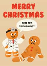 Cute Funny Gingerbread Men Christmas Card created by Aussie Studios