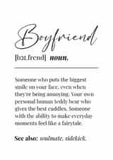Boyfriend Anniversary Definition Card - Cute Heartfelt Funny Card for Soulmate created by Wishcraft Prints