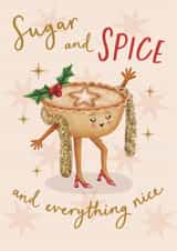 Fun Christmas Card for Her - Sugar Spice & Everything Nice - Glamorous Mince Pie created by Sydney Jo Designs